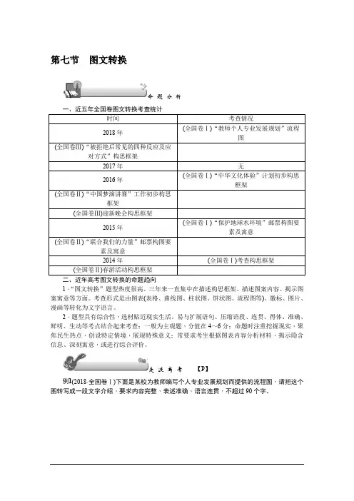 2020版高考语文总复习讲义：第一单元 第七节 图文转换 Word版含答案
