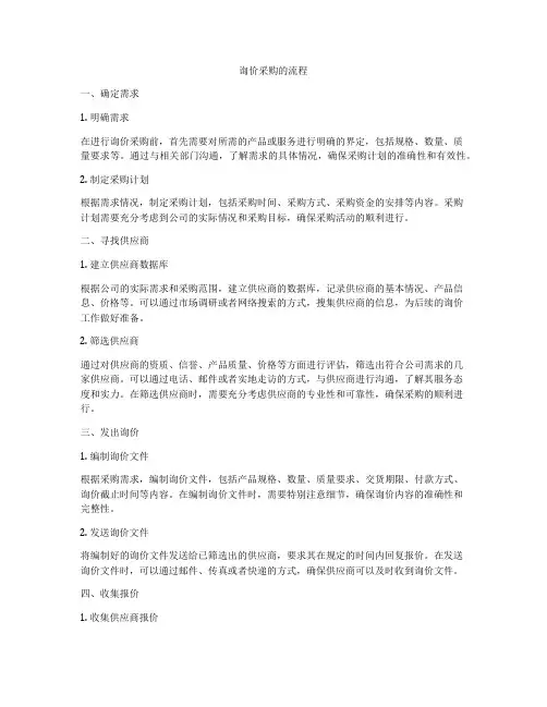 询价采购的流程