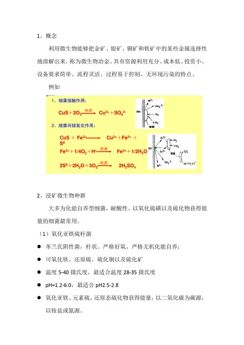 微生物冶金的原理及工艺