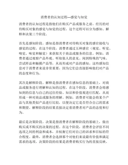 消费者的认知过程—感觉与知觉