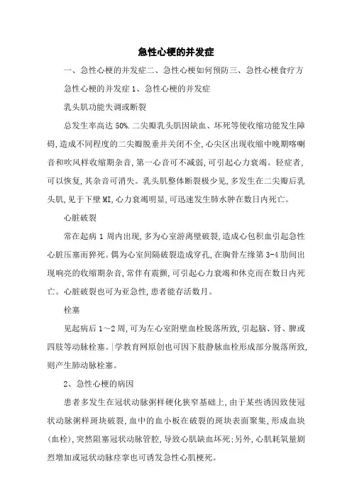 急性心梗的并发症