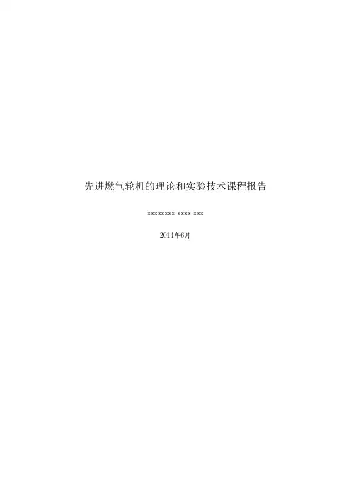 先进燃气轮机的理论和实验技术课程报告