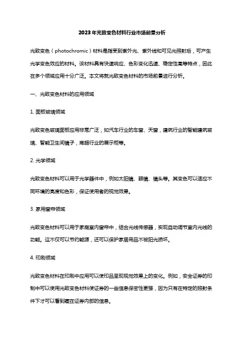 2023年光致变色材料行业市场前景分析