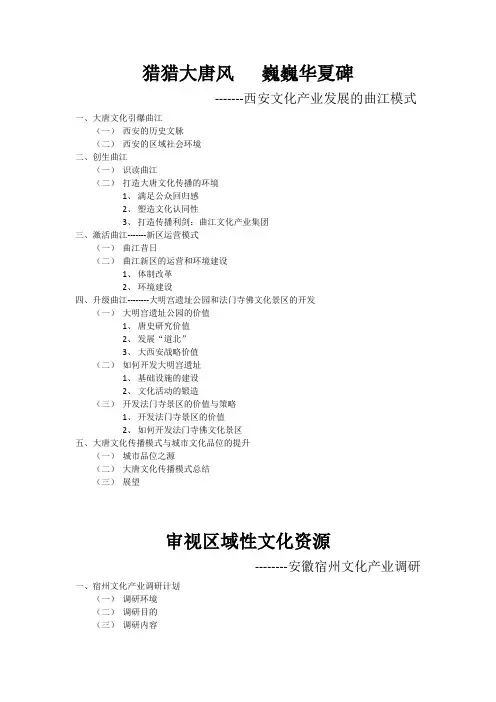 各地文化产业案例分析