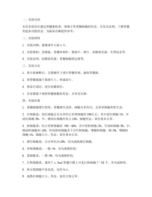 正常骨髓象实验报告