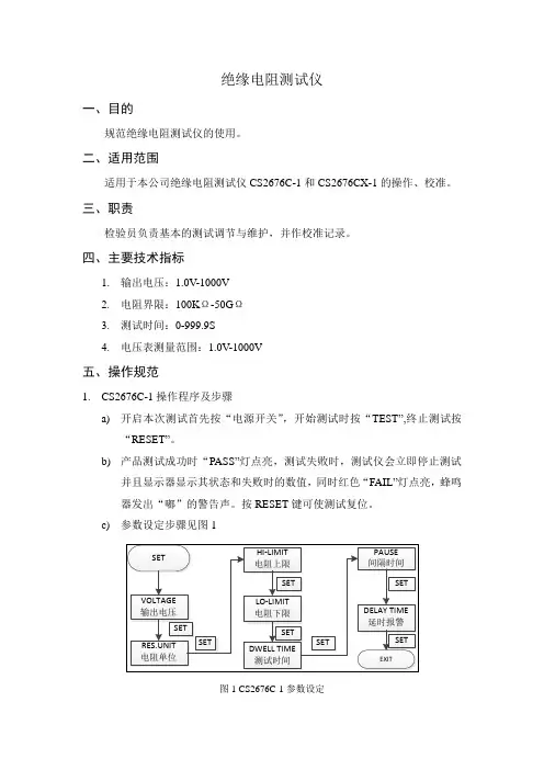 绝缘电阻测试仪 操作规范