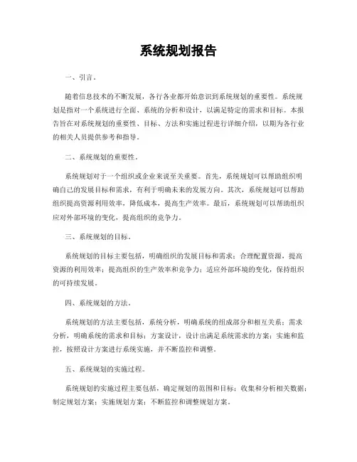 系统规划报告