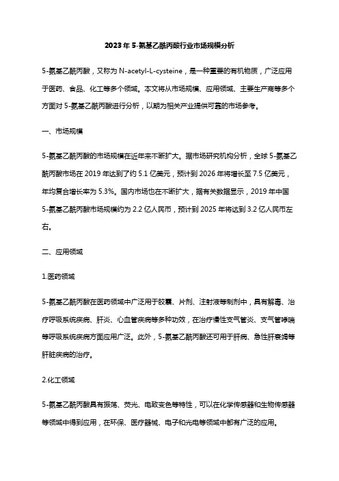 2023年5-氨基乙酰丙酸行业市场规模分析