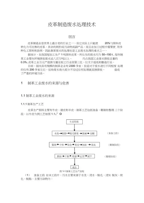 皮革制造废水处理技术..