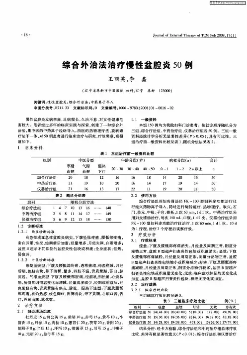 综合外治法治疗慢性盆腔炎50例