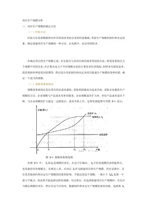 项目生产规模分析
