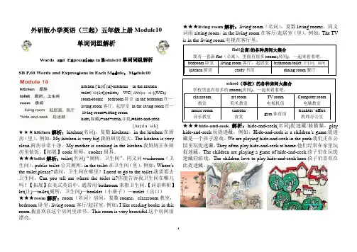 外研版小学英语(三起)五年级上册Module10单词词组解析