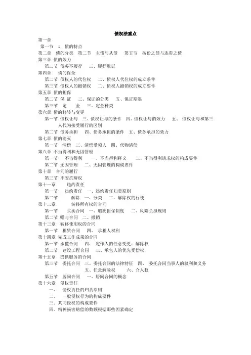 债权法重点