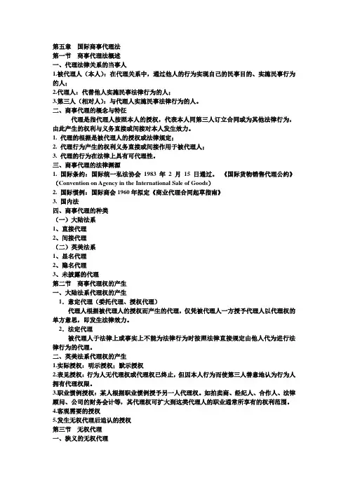 第五章  国际商事代理法