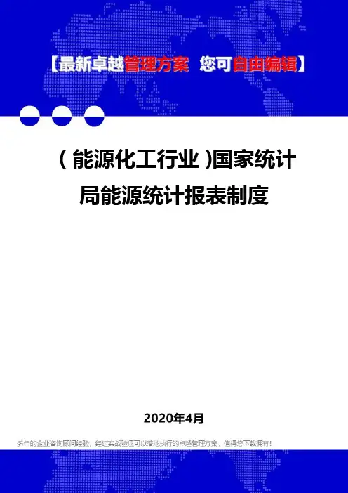 (能源化工行业)国家统计局能源统计报表制度