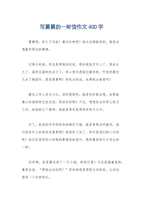 写舅舅的一封信作文400字