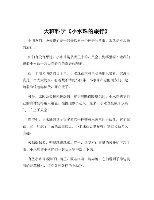 大班科学《小水珠的旅行》