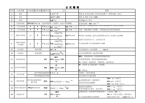 2018年一建建设工程经济全书公式集锦 表格版便于记忆
