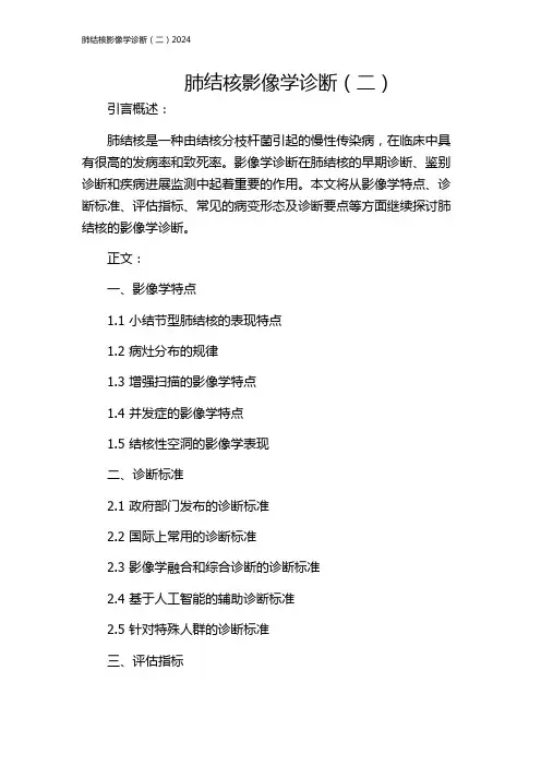 肺结核影像学诊断(二)2024