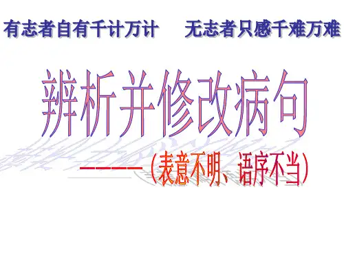 病句 表意不明 语序不当
