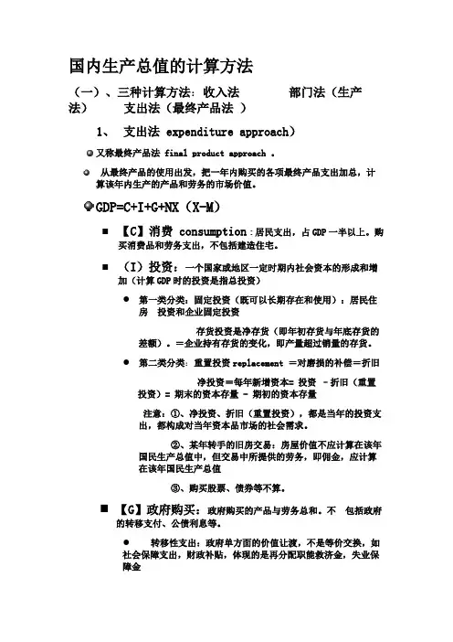国内生产总值的计算方法