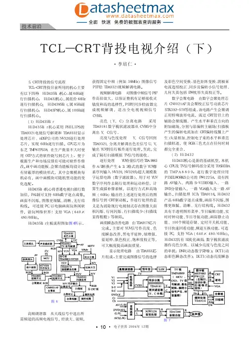 家电维修-TCL-CRT背投电视介绍