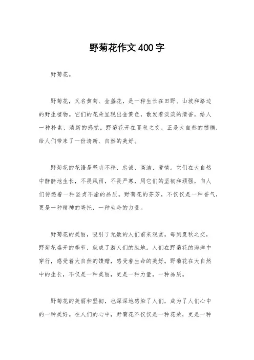 野菊花作文400字