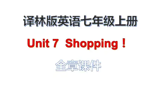 译林版七年级英语上册 Unit 7  Shopping!(全章课件)