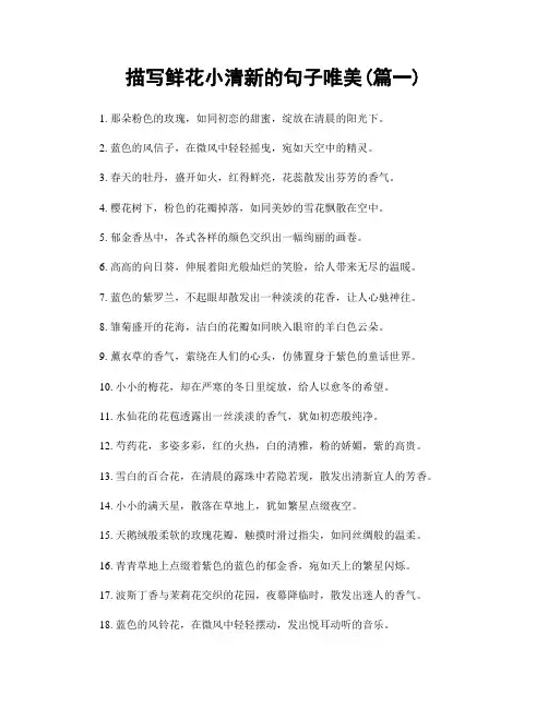 描写鲜花小清新的句子唯美(精选合集2篇)