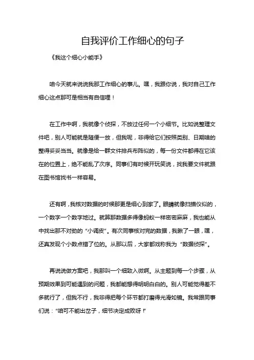 自我评价工作细心的句子