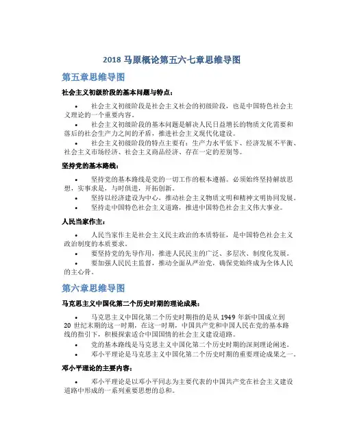 2018马原概论第五六七章思维导图
