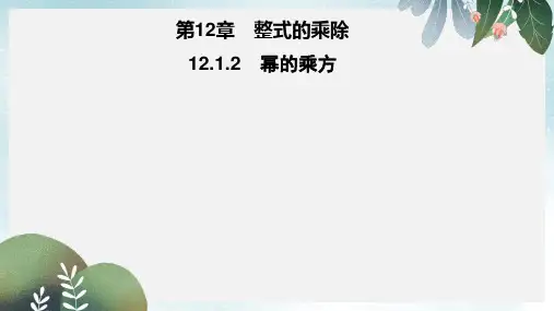 八年级数学上册第12章整式的乘除12.1幂的运算12.1.2幂的乘方习题课件新版华东师大版
