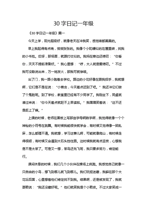 30字日记一年级