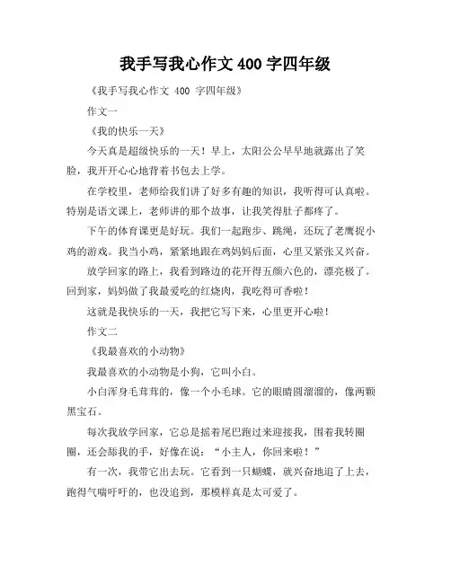 我手写我心作文400字四年级