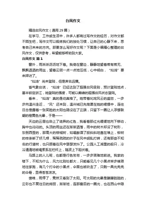 精选台风作文（通用29篇）