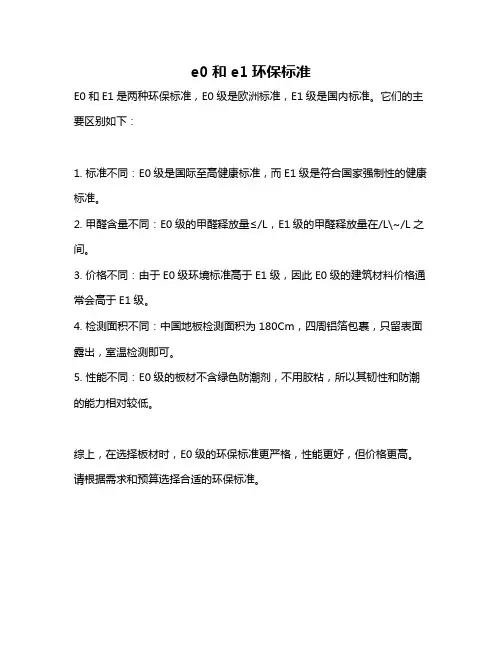 e0和e1环保标准