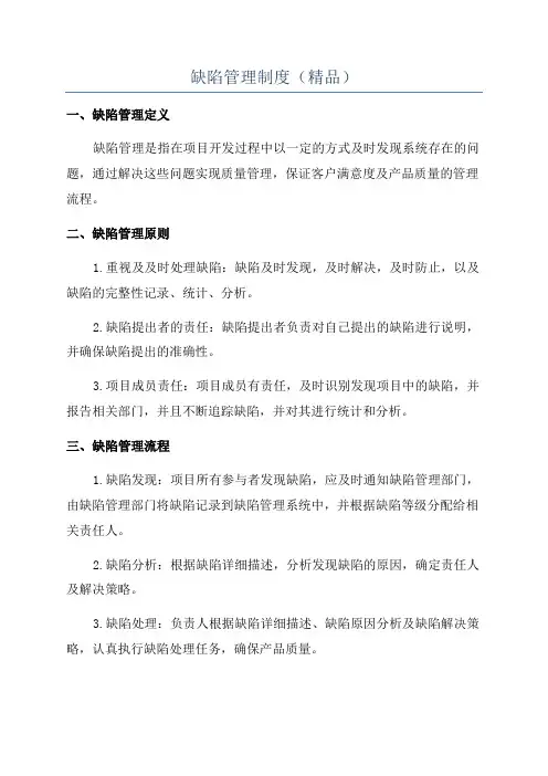 缺陷管理制度(精品)