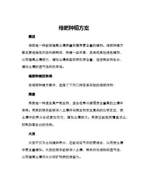 绿肥种植方案