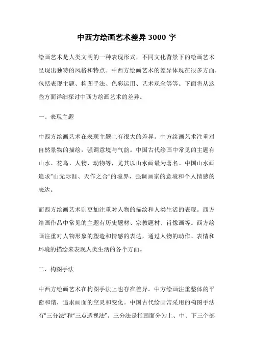 中西方绘画艺术差异3000字