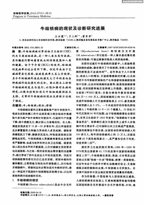 牛结核病的现状及诊断研究进展