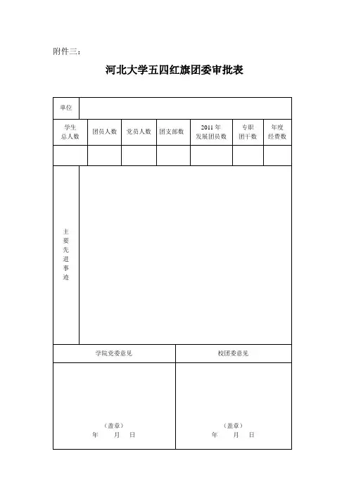 五四评优各项审批表