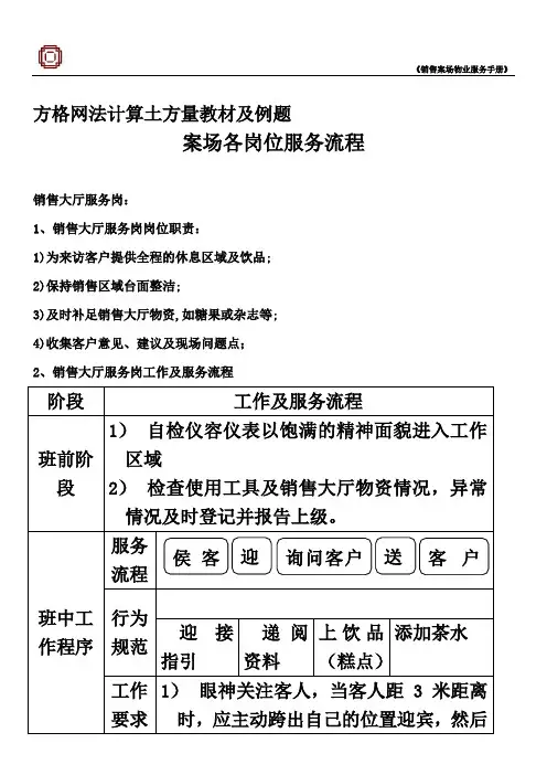 方格网法计算土方量教材及例题
