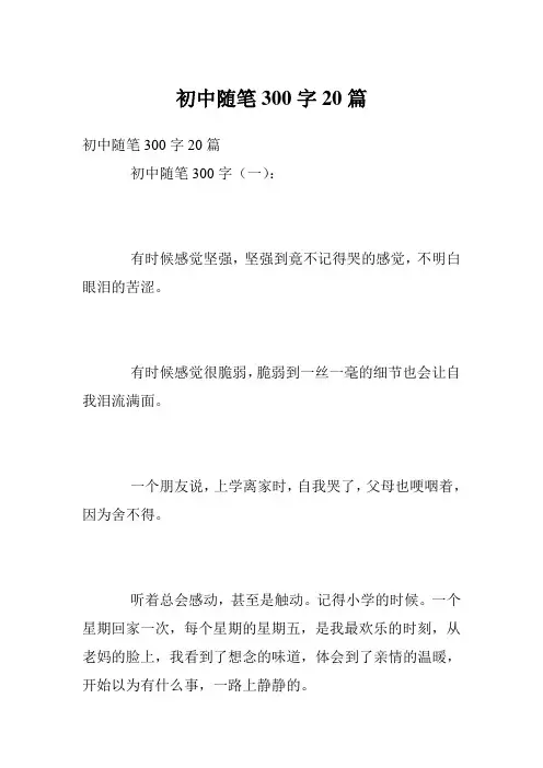 初中随笔300字20篇