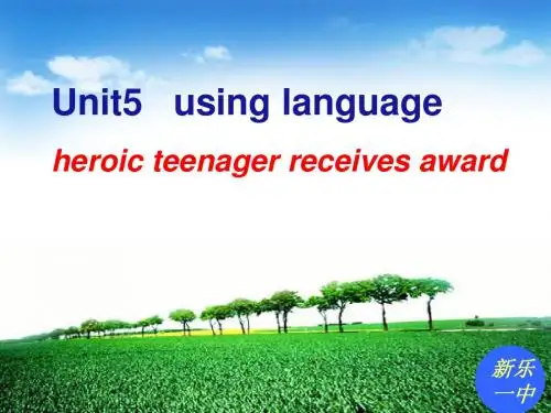 人教版高中英语必修5 unit5 using language 课件20张
