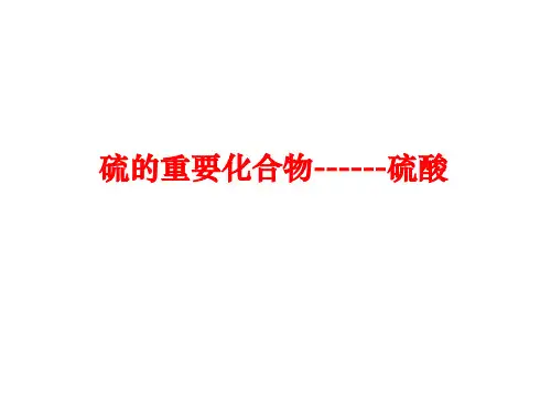 硫及其化合物——硫酸  课件  高一下学期化学人教版(2019)必修第二册