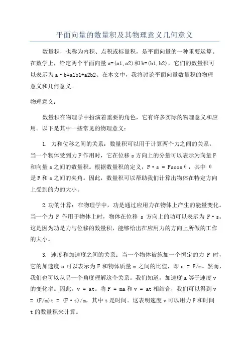 平面向量的数量积及其物理意义几何意义