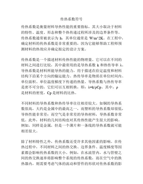 传热系数符号