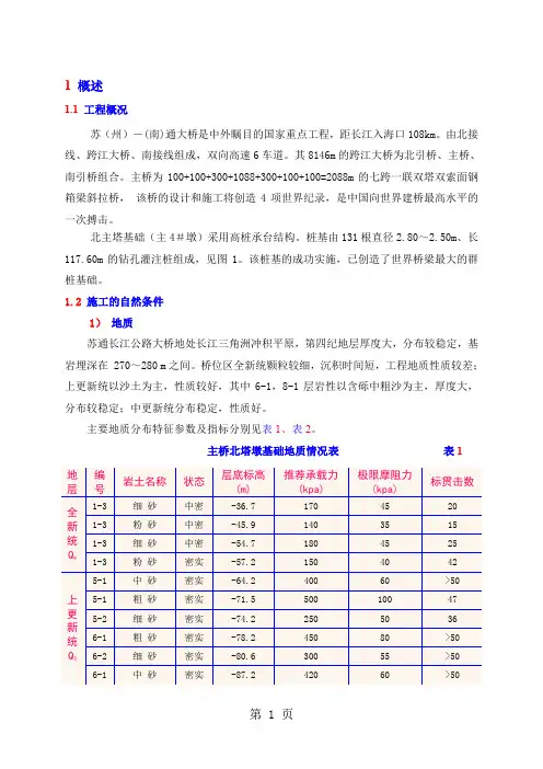 苏通大桥主4#墩超大群桩基础施工技术(二航)共55页文档