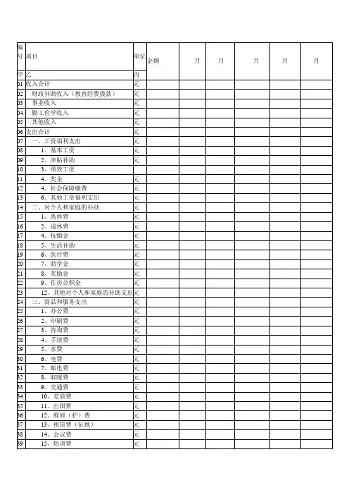 学校收入支出明细表