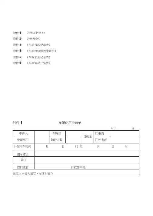 (完整word版)公司车辆使用登记模版